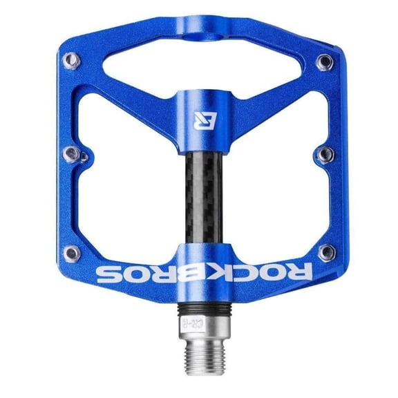 Rockbros Aluminum Alloy Mountain Bike Flat Pedals,9/16" Carbon Fiber Sealed Bearing 2 Pair
