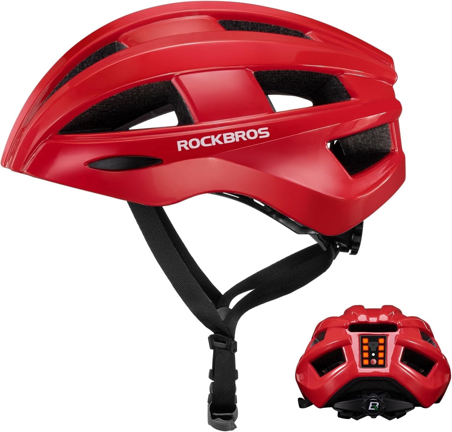 ROCKBROS Bike Helmet With Taillight,Integrally Molded Safety EPS+PC Black,Suitable for Cycling and Skating