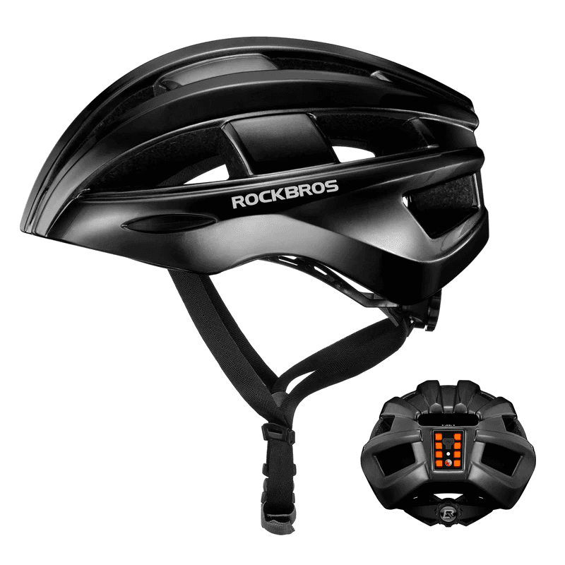 ROCKBROS Bike Helmet With Taillight,Integrally Molded Safety EPS+PC Black,Suitable for Cycling and Skating