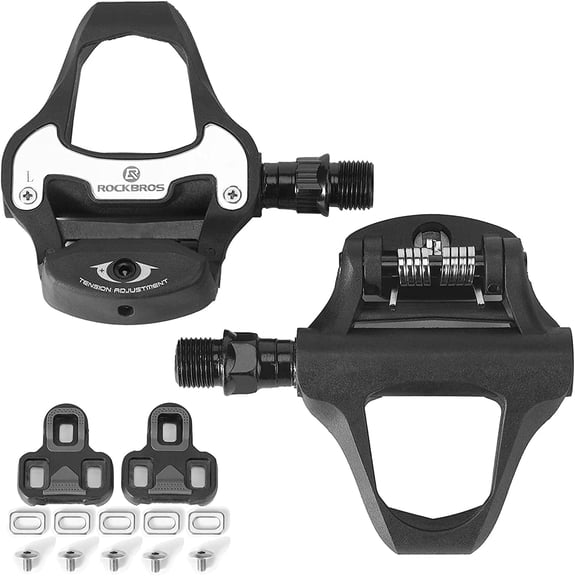 Rockbros Bike Pedals Clipless LOOK Pedal Self-lock Pedals Cleat 2 Sealed for Road Bike Cycling