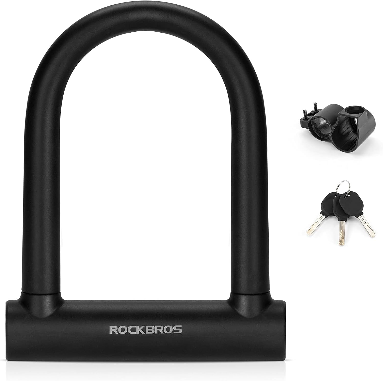 Rockbros High-Strength Alloy Steel U-Lock Lock, Black