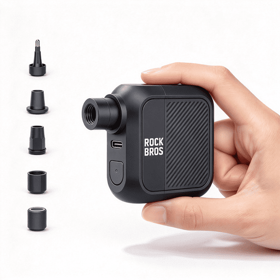 Rockbros Mini Electric Bike Pump, 100 PSI Wireless Presta & Schrader Valve