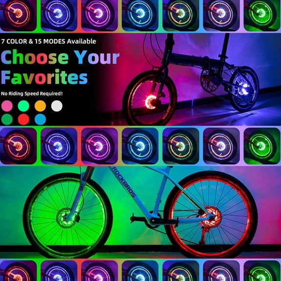 ROCKBROS LED Bike Spoke Light, 1 Pack Waterproof Bike Wheel Lights, Motion Activated Frame Light USB Rechargeable Bicycle Accessories Lights for Road & Mountain Bikes