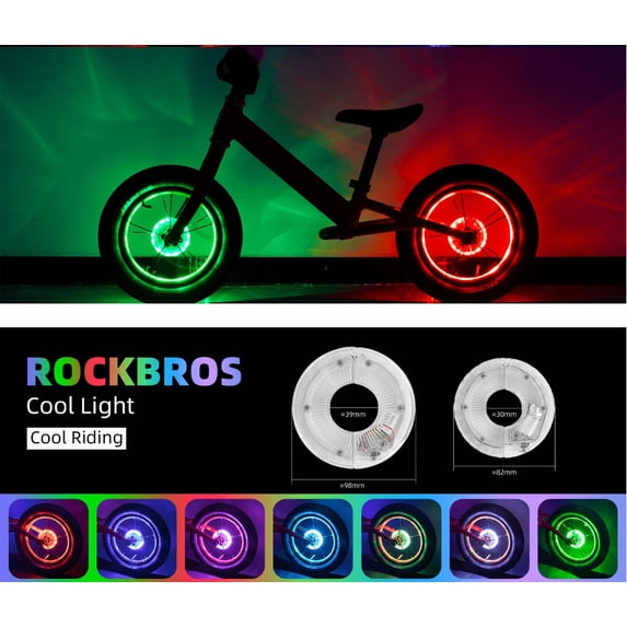 ROCKBROS RGB Bicycle Hub Light,Plastic Waterproof Decorative lights,Rechargable for Mountain Bike Decor