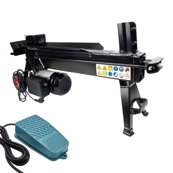 Rockcub 7-Ton Electric Log Splitter, Foot Pedal for Less Back Strain, Bonus 4-Way Cross Wedge, Fits 22" Long Logs