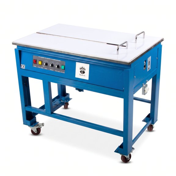 Rockcub RCV3 Semi-Automatic Strapping Machine, Blue, Adjustable 11-110 lb Tension, for 1/4"-5/8" PP Straps