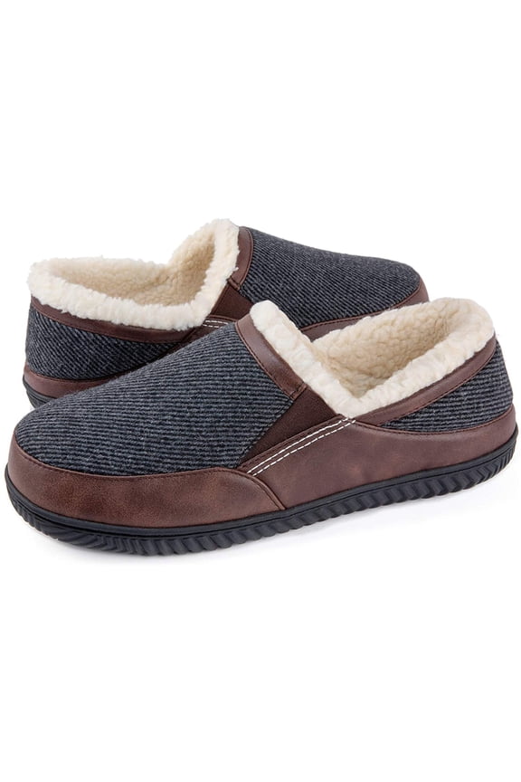 Men's Andrew Twill Upper Fleece Lined Closed Back Slipper