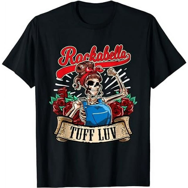 Rockebella Dress Tuff Luv Rockabilly Girl Skull Power Pin-Up T-Shirt ...