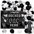 thumbnail image 1 of Rocked One Year 1st Birthday Decorations, Rock and Roll Music Themed Birthday Decorations ,Background and Black and White Balloon Arch for Birthday Party and Music Party Decorations Supplies., 1 of 7