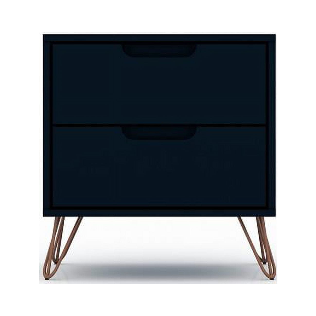 Rockefeller Mid-Century Modern Tatiana Midnight Blue 2-Drawer Nightstand