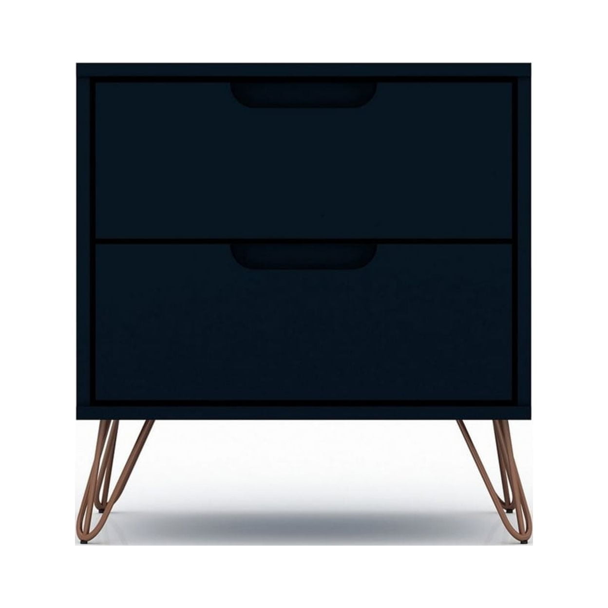 Rockefeller Mid-Century Modern Tatiana Midnight Blue 2-Drawer Nightstand