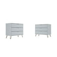 thumbnail image 1 of Manhattan Comfort Rockefeller 3-Drawer Wood Dresser in White (Set of 2), 1 of 7