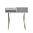 thumbnail image 1 of Rockefeller 39.37 Entryway Console with 3 Compartments and Metal Legs in White, 1 of 7