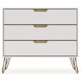 thumbnail image 1 of Rockefeller Mid-Century- Modern Dresser with 3- Drawers in Off White and Nature, 1 of 6