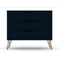 thumbnail image 1 of Rockefeller Mid-Century-Modern Dresser with 3- Drawers in Tatiana Midnight Blue, 28.86 x 35.24 x 17.52 in., 1 of 1