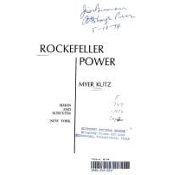 Pre-Owned Rockefeller Power (Hardcover) 0671217186 9780671217181