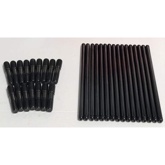 Rocker Arm Studs & 5/16" Hardened 7.800" long Push Rods Kit compatible with Chevrolet SBC 400 350 327 283