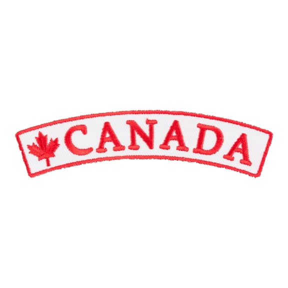 Canada Flag White Rocker Patch, Small Size.