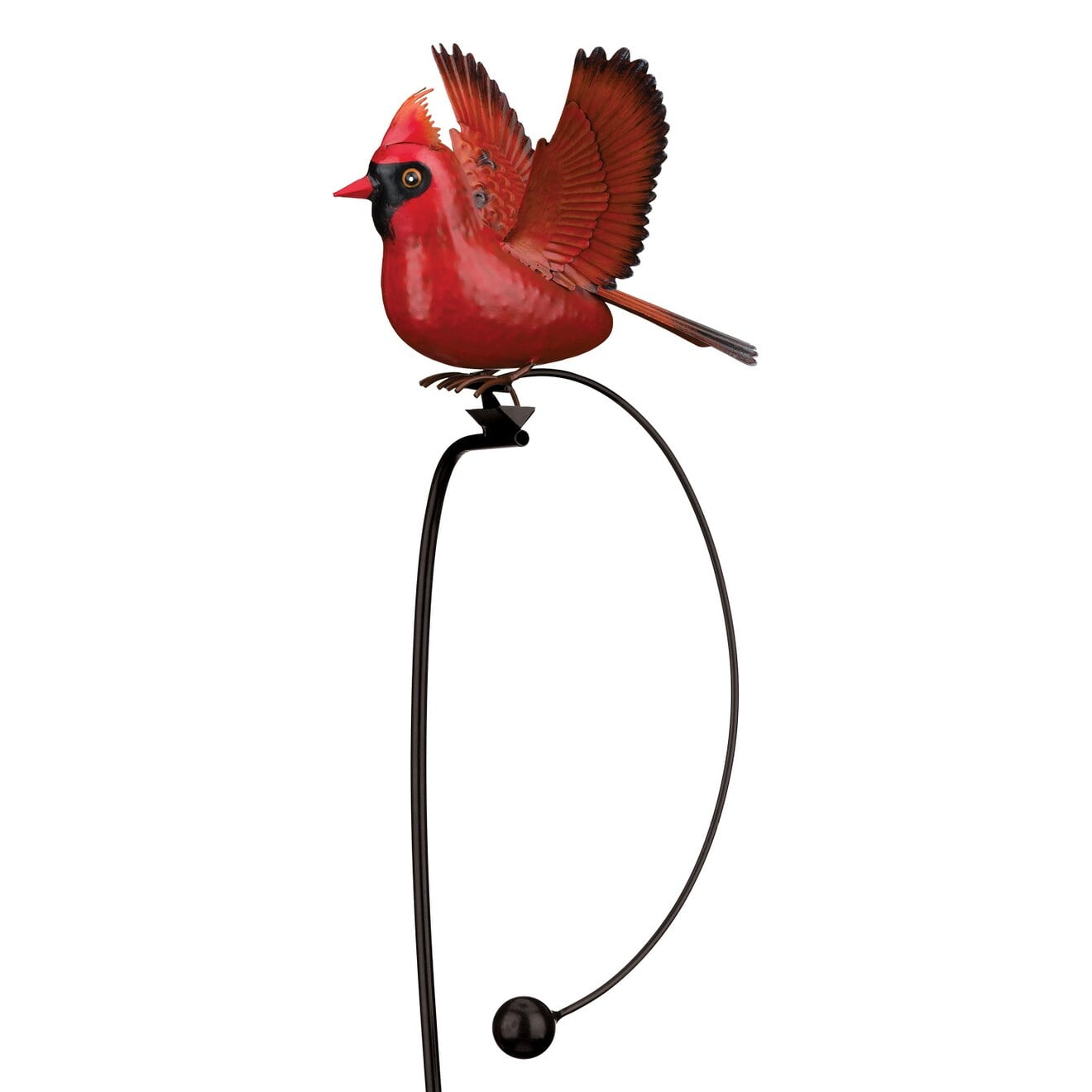 Red Metal Cardinal Bird Garden Stake