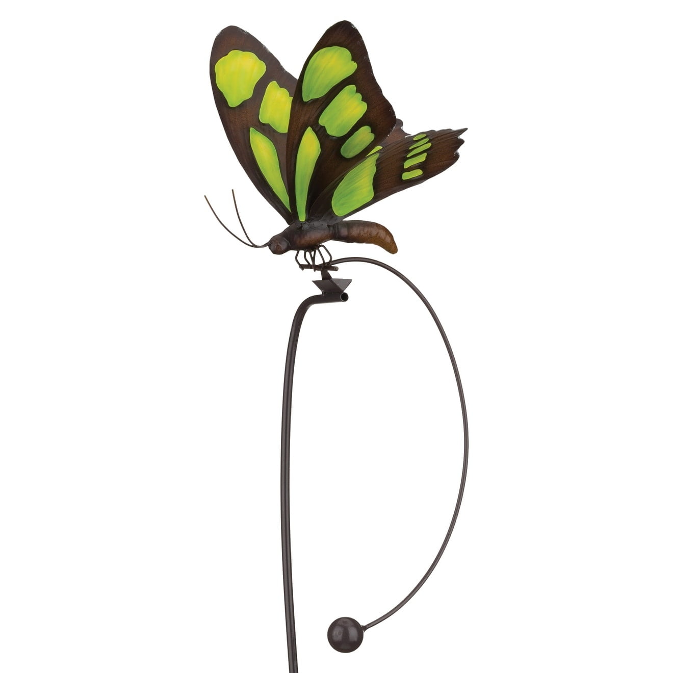 Malachite Green and Brown Metal Butterfly Garden Stake