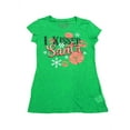 thumbnail image 1 of Rocker Girl Junior Women Green Kissed Santa Christmas Semi Sheer Fitted Shirt S, 1 of 2