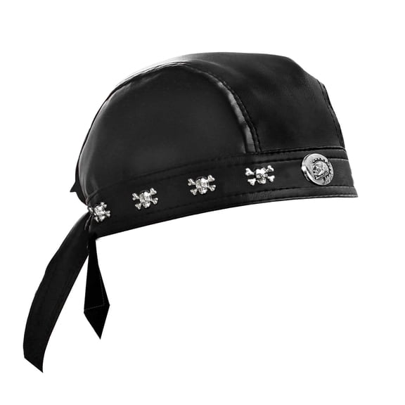 Rocker Hip-Hop Bandana Head Wrap Du Doo Do Rag Hat Skull Leather Rivet Cap Men Boy