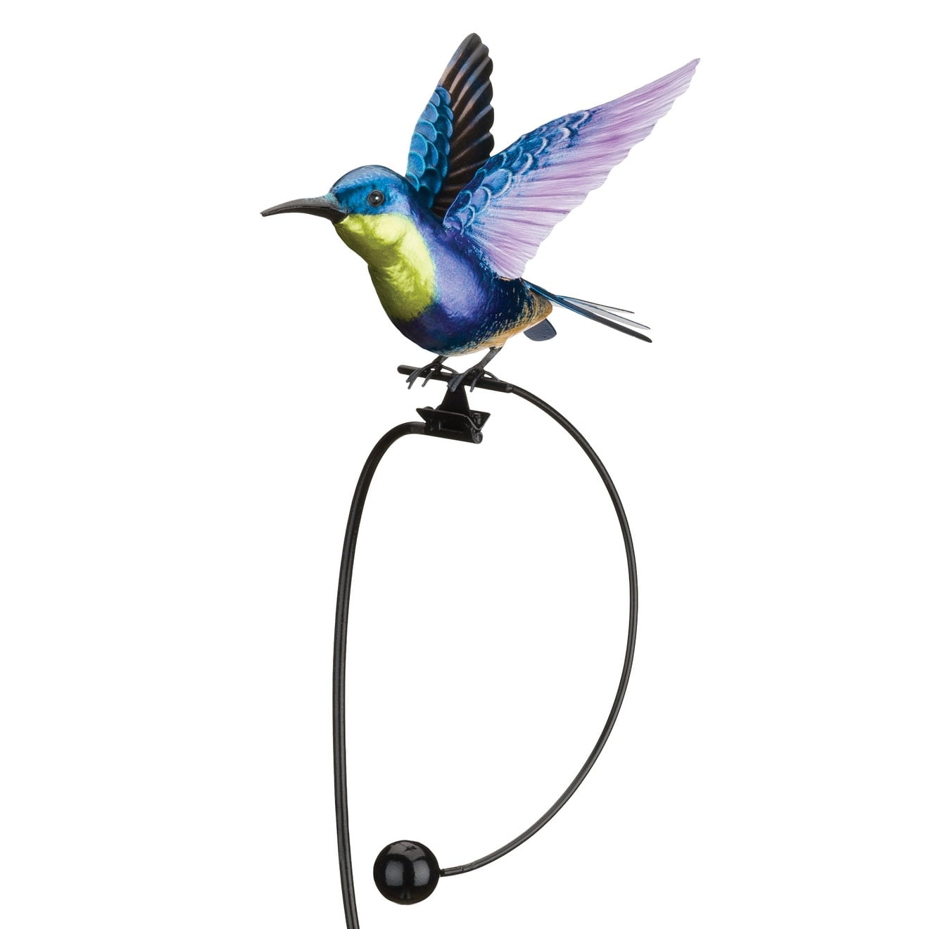 Colorful Iridescent Metallic Hummingbird Rocker Stake for Outdoor