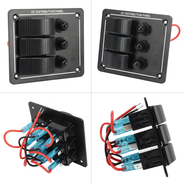 Rocker ON Off Switch Pane, Marine Toggle Switch Panel 3 Gang Multiple Protection For Truck