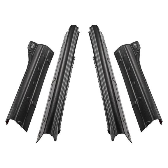 Rocker Panel Guard, 4-Piece Set Compatible with 2014-2018 Chevrolet Silverado 1500 Extended Cab, Replacement for 14068 Trail Armor Side Skirts Extension Body Kit, Driver Side, 3M Adhesive, Black