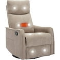 thumbnail image 1 of Rocker Recliner Chair with Heat Massage - Manual Swivel Recliner, Lumbar Heat, 8 Vibration Points, Fabric for Living Room, Bedroom, 1 of 9