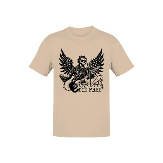 Rocker Skull with Wings Men's T-shirt