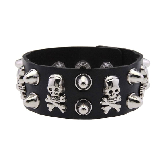 Rocker Styles Adjustable Wristband Decorated With Metallics Studs for Festival and Streetwear Looks