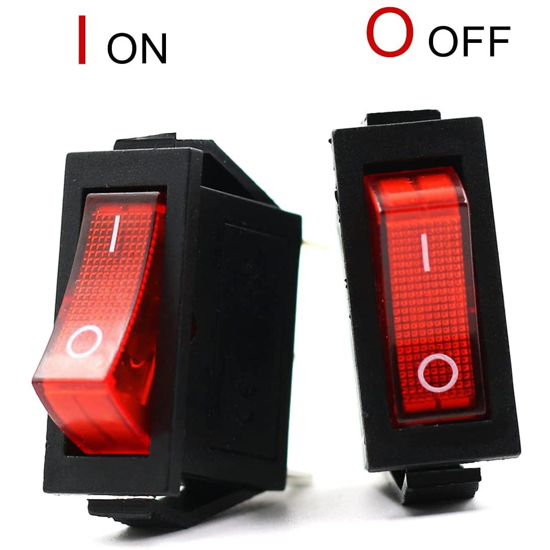 Rocker Switch 15A 250V 20A 125V RED ON-OFF-ON 3 Pin - Walmart.com