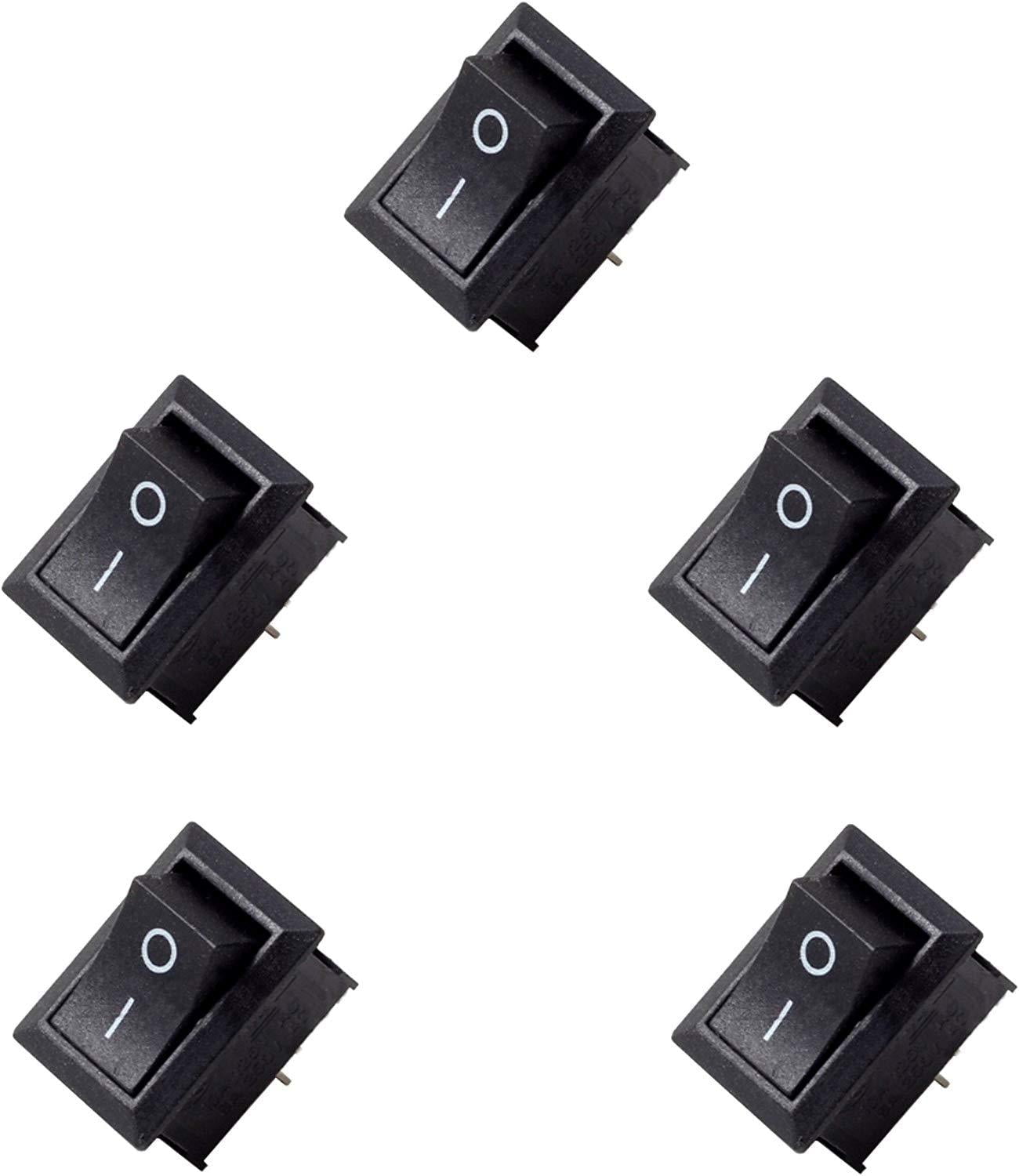 Rocker Switch 2 PIN ON-OFF SPST 125VAC/10A 250VAC/6A 21x15mm Black KCD1 ...
