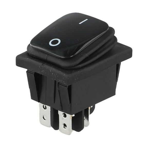 Rocker Switch 20A DPST Rectangular Reset Switch with Luminous Indicator, IP67 Waterproof for Industrial Electrical Equipment, Panel Cutout 30x22mm, 250VAC, Multiple color Options(Black)