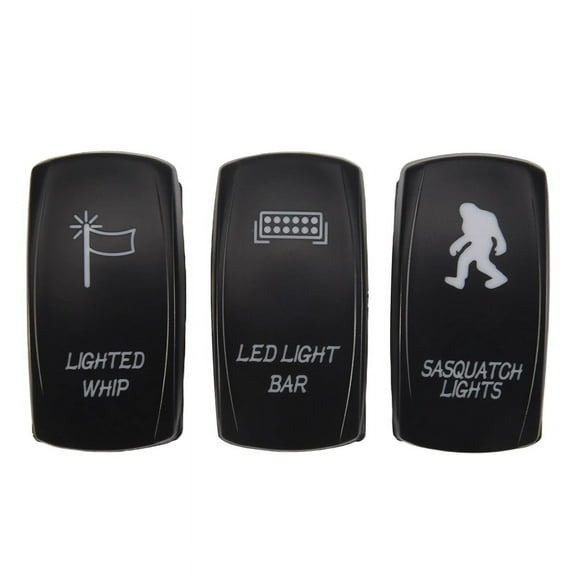 Rocker Switch LED Light Bar Sasquatch Lights Lighted Whip Switch for ATV X3 RZR Boat SUV