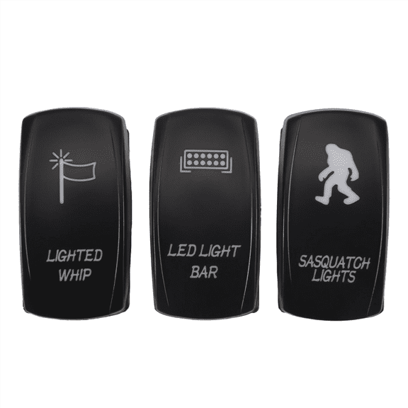 Rocker Switch LED Light Bar Sasquatch Lights Lighted Whip for ATV X3 RZR Boat SUV