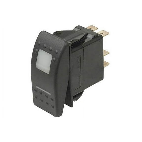 Rocker Switch- (White Pilot Light)- On-Off- DPST- ( Pack of 1)