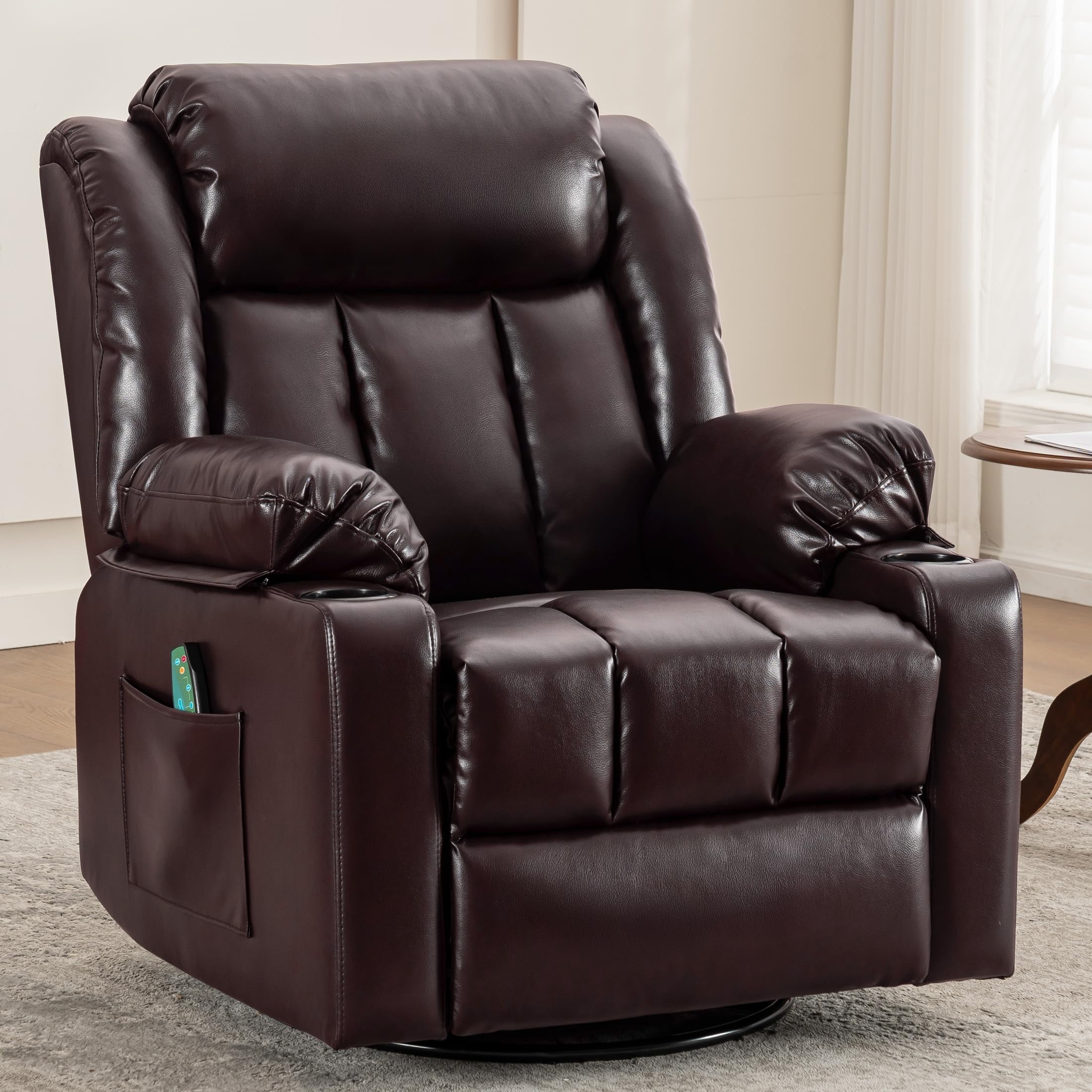 Rocker Swivel Recliner Chair for Adults, Overstuffed Large Manual ...