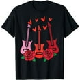 thumbnail image 1 of Rocker Valentines Day Bass Guitars Rock Music Men Boys Kids T-Shirt, 1 of 5