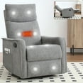 thumbnail image 1 of Rocker and Swivel Recliner Chair with Massage&Heat, Lazy Boy Manual Rocking Recline Chair for Living Room, Grey, 1 of 8