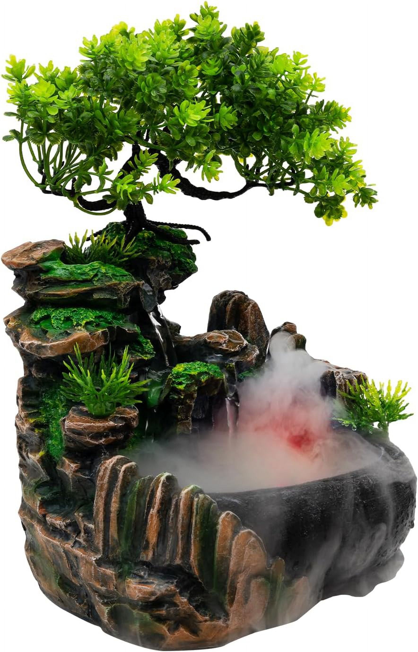 Rockery Tabletop Fountain, Atomizing Waterfall Rockery Stone Tabletop ...