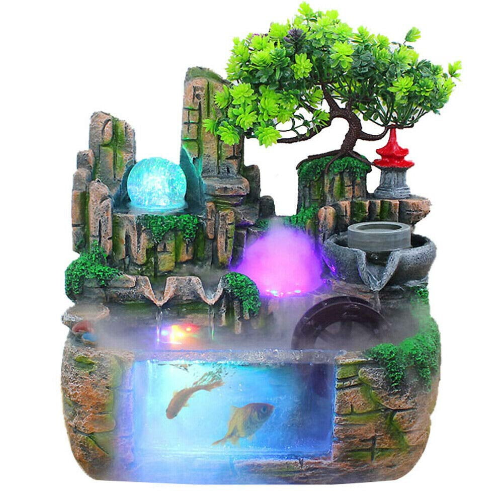 Rockery Water Fountain Desktop, Indoor Rockery Fountain Waterfall Decor ...