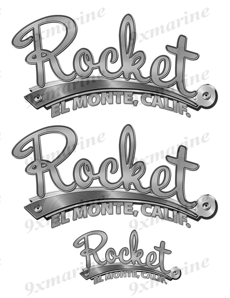 Rocket 50s Stickers "3D Vinyl Replica" of originals - 10" long