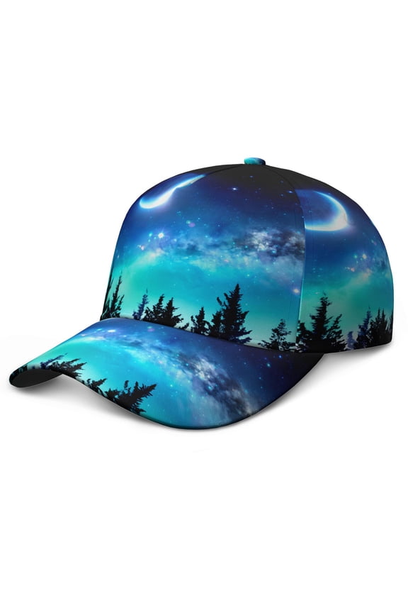 Rocket Alien Spacecraft Starry Night Baseball Cap – Durable Snapback Hat for Baseball, Football, Soccer, and Basketball Training
