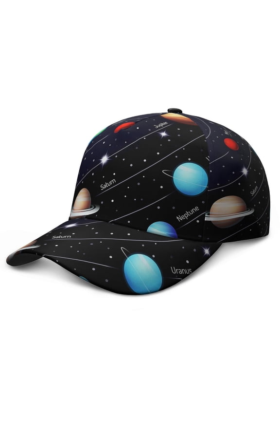 Rocket Alien Spacecraft Starry Night Baseball Cap – Durable Snapback Hat for Baseball, Football, Soccer, and Basketball Training