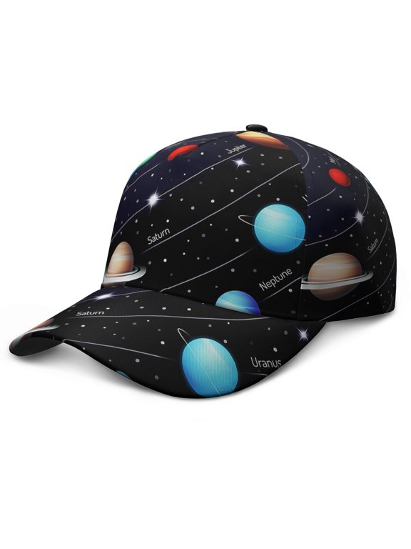 Rocket Alien Spacecraft Starry Night Baseball Cap – Durable Snapback Hat for Baseball, Football, Soccer, and Basketball Training