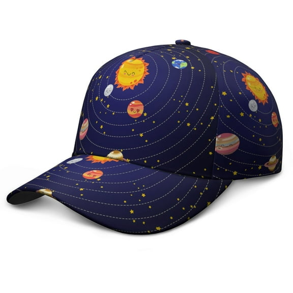 Rocket Alien Starry Night Baseball Cap – Stylish Snapback Hat for Kids and Teens, Ideal for Baseball and Football Games