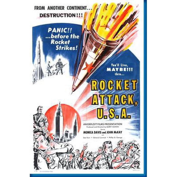 Rocket Attack Usa Movie Poster Art Poster 24x36 Unframed, Age: Adults, Rectangle Poster Time