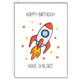 thumbnail image 1 of Rocket Birthday Card – “Happy Birthday, Have a Blast!” – Fun and Colorful Design – Perfect for Kids and Adults, Blank Inside for Personal Messages, Envelope Included, 1 of 3